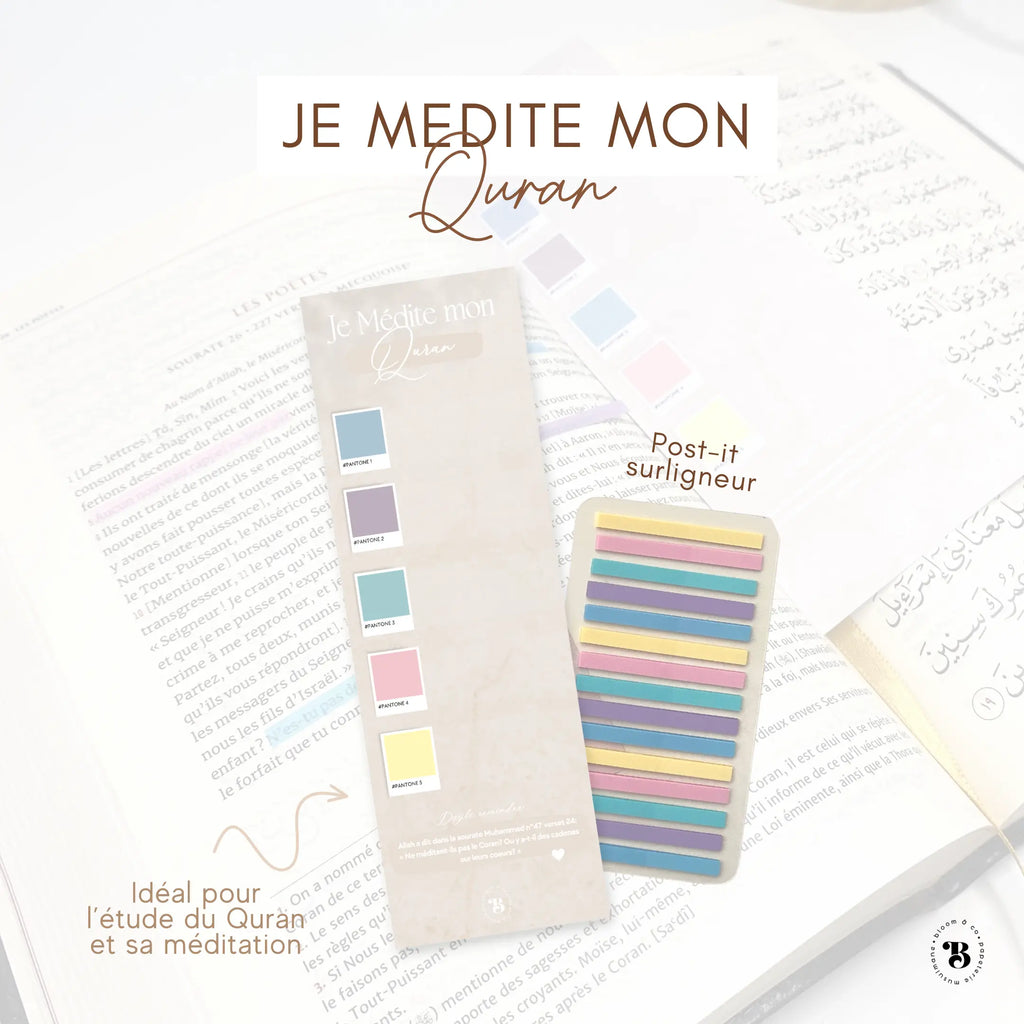 Je médite mon Quran | Marque-page Bloom and co papeterie