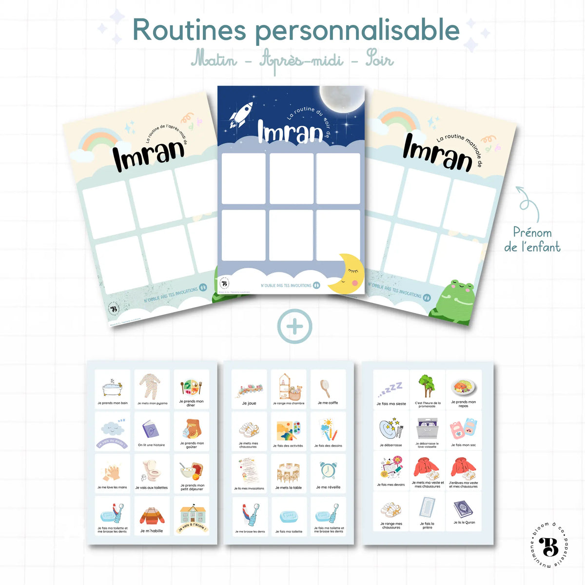 Les Routines | Prénom personnalisable et actions modifiable Bloom and co papeterie