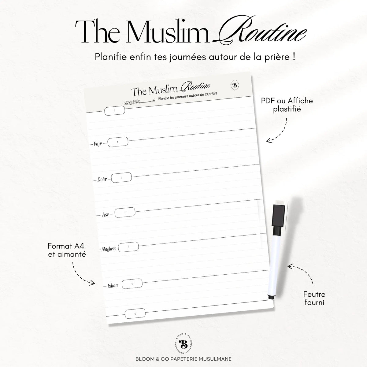 Planner : The muslim routine Bloom and co papeterie
