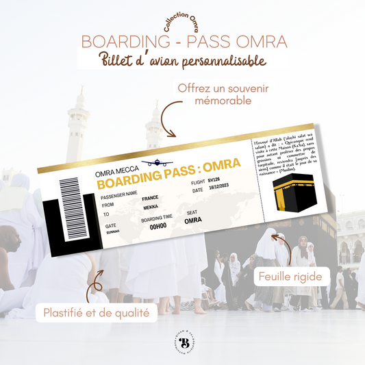 Boarding pass Omra personnalisable