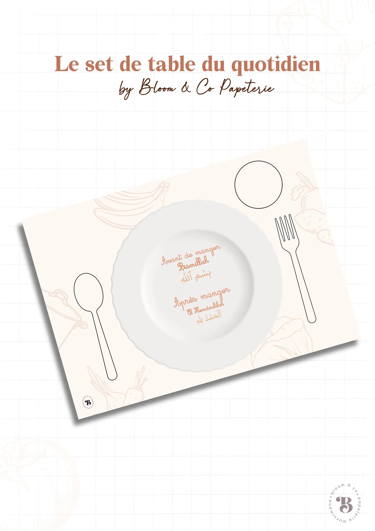 Set de table du quotidien 🍽️ Bloom and co papeterie