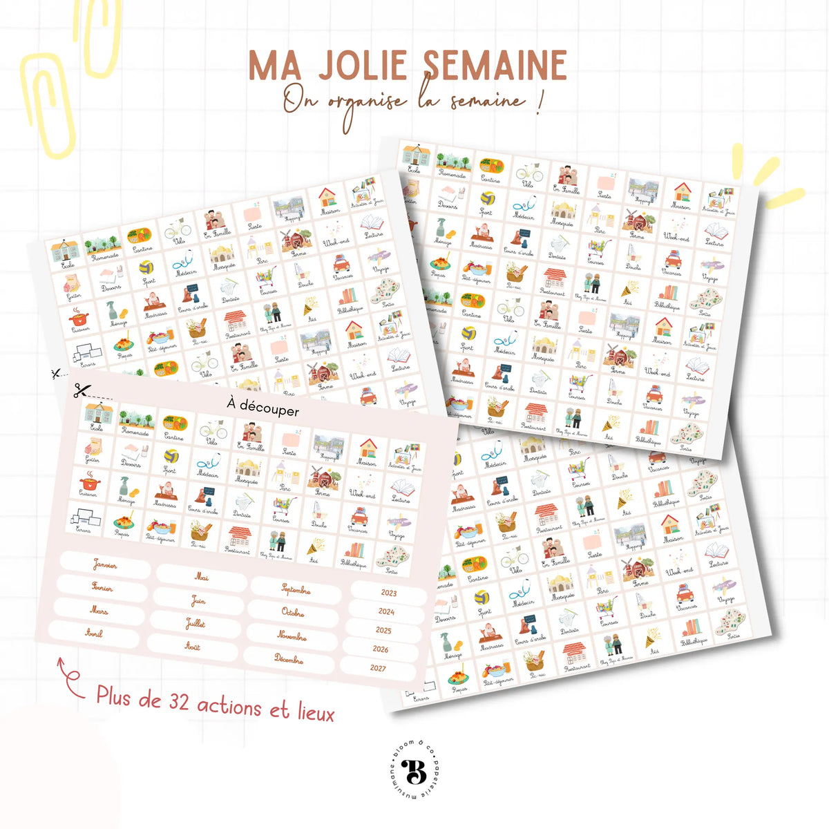 Semainier : Mon joli semainier Bloom and co papeterie