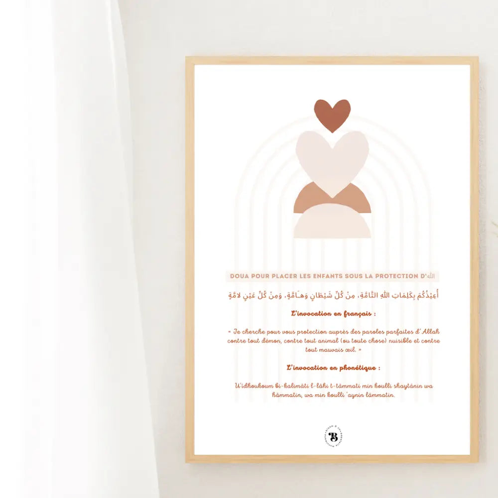 Affiche : Doua protection enfant - Collection Boho Bloom and co papeterie