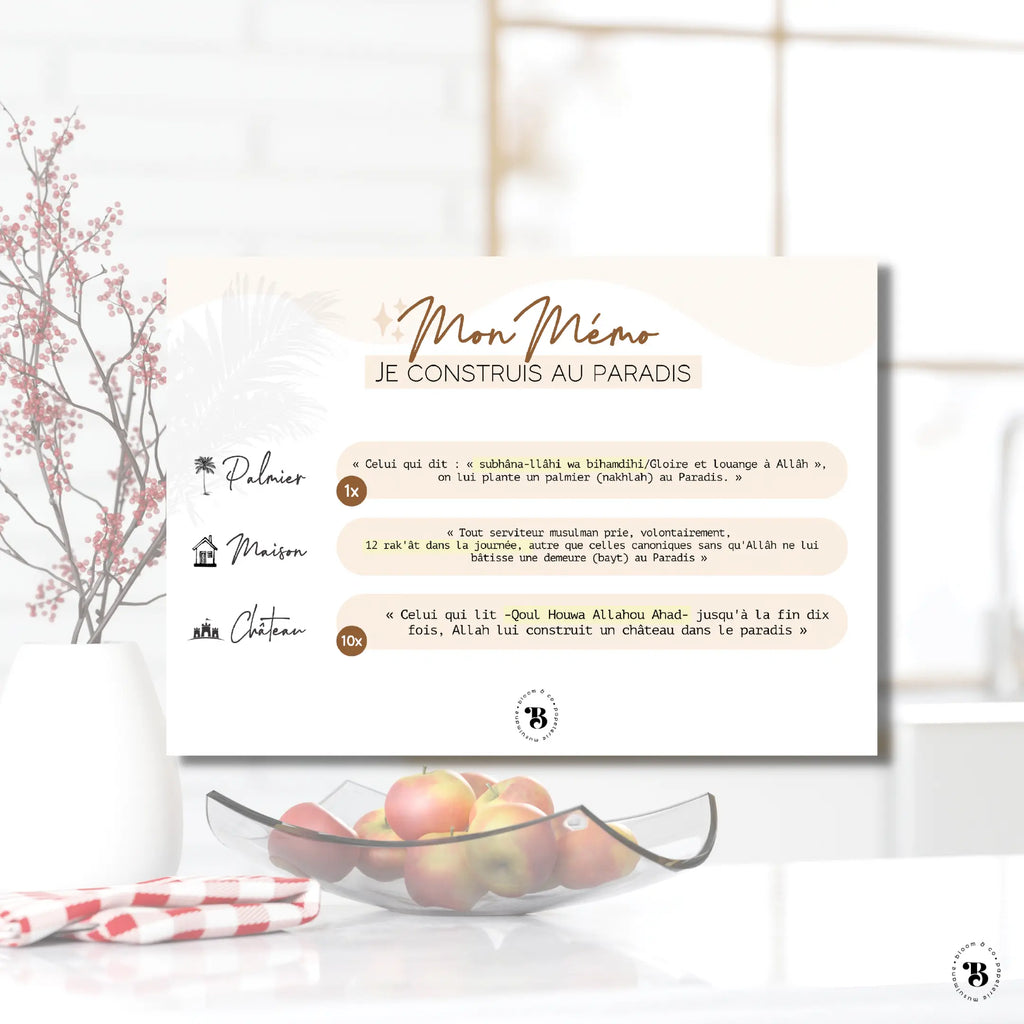 Mémo : Je construis au Paradis Bloom & co papeterie