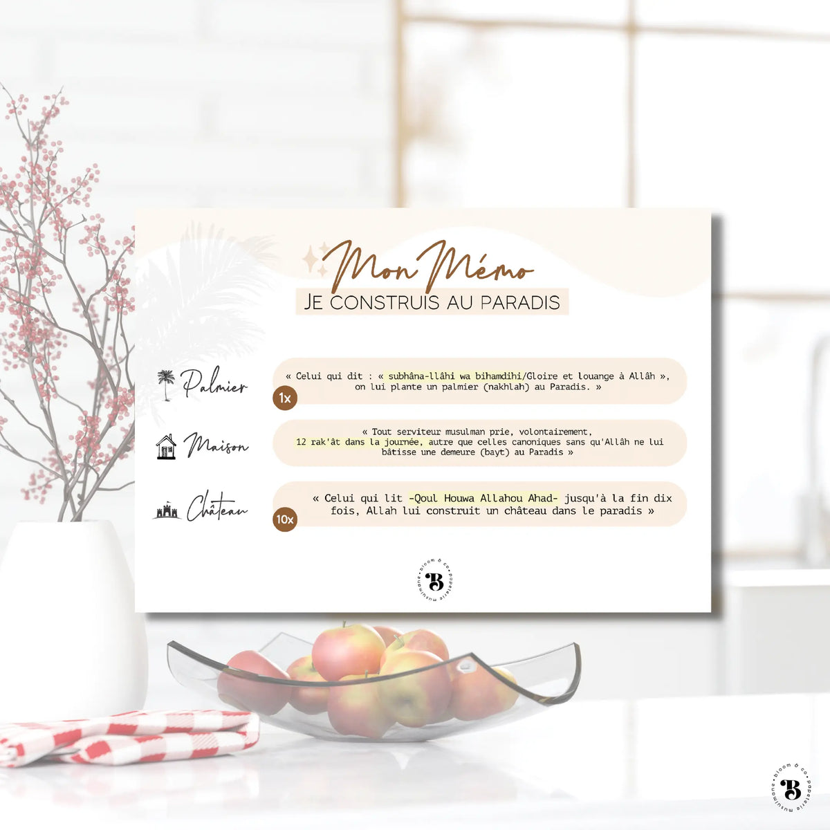 Mémo : Je construis au Paradis Bloom & co papeterie