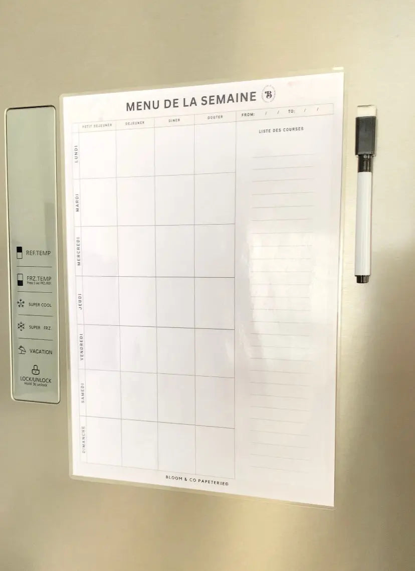 Menu de la semaine Bloom and co papeterie